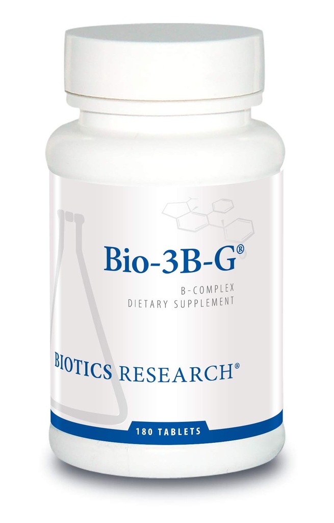 Biotics Research Bio-3B-G-vitamiini B-kompleksi, B-vitamiinikompleksin täydentää stressiä, energiaa ja lisämunuaisten terveys Gluteeniton täydentää 180 tablettia