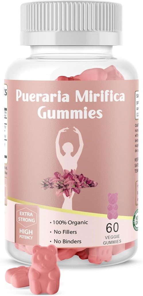 Pueraria Mirifica Gummy Organic Supplement - Pure Root 10:1 Tiivisteuute 60 Kasvis Gummies, Premium - for Transgender. Naiset, miehet...