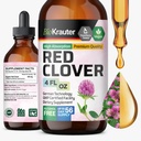 BIO KRAUTER Punainen Clover Tincture - Punainen Clover Extract - Liquid Supplement for Women's Support - Alkoholi ja sokeriton - Vegan Drops 4 Fl.Oz.