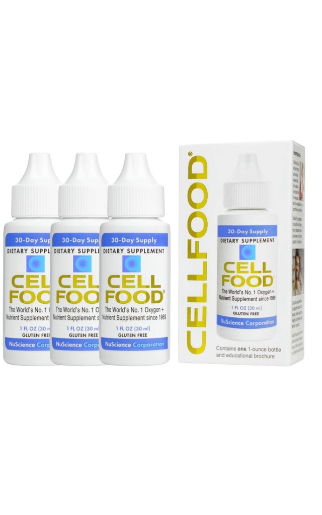 Cellfood Oxygen Boost - 1 fl oz, 3 Pack - Liquid Oxygen Supplement för Lymphatic Drainage, Altitude Sickness, Jet Lag, Trötthet, Huvudvärk, Hangovers & Energy - Gluten Free, Cert. Kosher