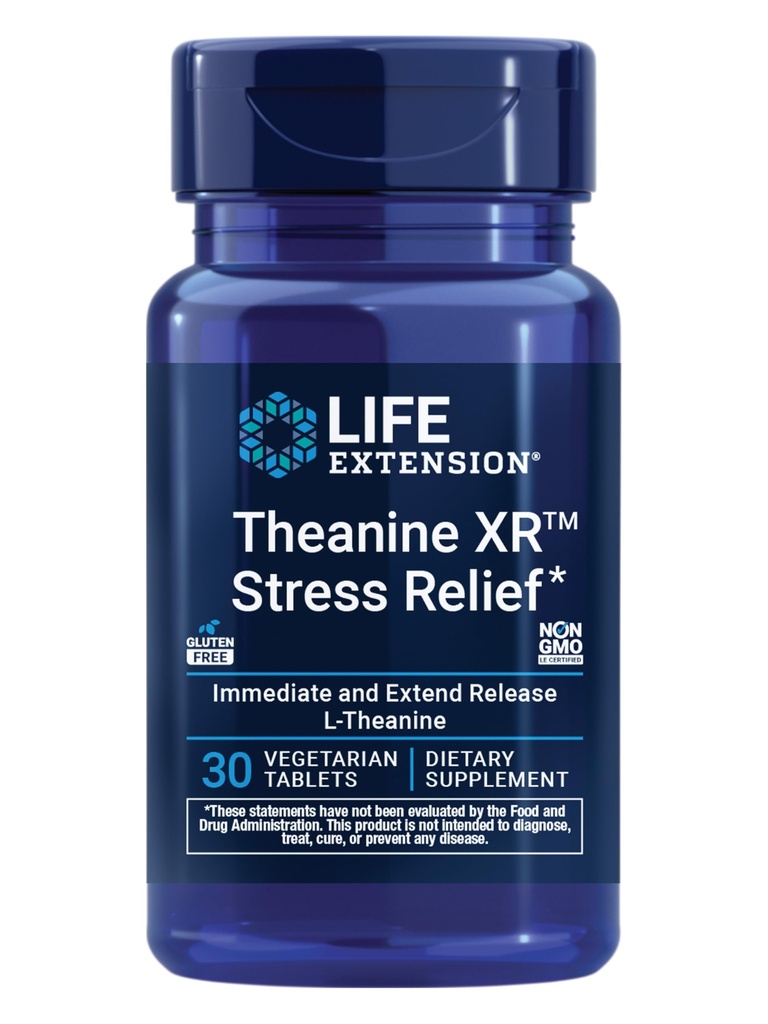 Life Extension Theanine XRTM Stress Relief ... L-Theanine... Edistää rauhoittavaa reagointia päivästressiin...