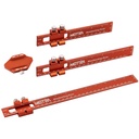 Woodworking Ruler, Neitra 3PCS (6/8/12 tuumaa) Metal Pocket Rule 45° & 30° Slide Stop for Measurement Tarkkuus, Slide Stop Aluminum Rule for Mench and Metric T-Type Scribing Rules Square