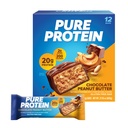 Puhdasta proteiinipatukat, korkea proteiini, ravitseva Välipalat tukea energiaa, alhainen sokeri, Gluteeniton, suklaa maapähkinävoi, 1.76oz, 12 Count (Pakkaus toukokuussa Vary)