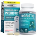 Balansera ett probiotikum för kvinnor och män - Time-Release tabletter för 15x Survivability - 12-Strain Formel med L. Plantarum & L. Acidophilus - Gut & Digestive Health Support - 60 tabletter