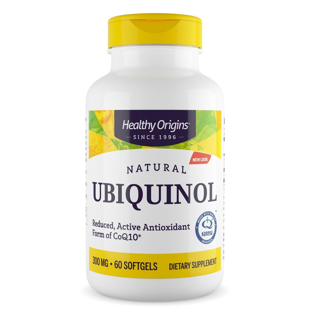 Terve alkuperä Ubikinoli (Active Form of CoQ10), 300 mg - Kaneka Ubiquinol täydentää Heart Health & Antioxidantti Support - Gluteeniton & ei-GMO-liite - 60 Softgels