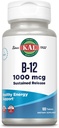 KAL-vitamiini B12 1000 mcg, Pitkäkestoinen julkaisulisä terveelle energialle, aineenvaihduntalle, sydänterveydelle, hermoille ja punaisille verisoluille, pitkäaikainen Formula, vegan, 100 tarjoilua, 100 tablettia