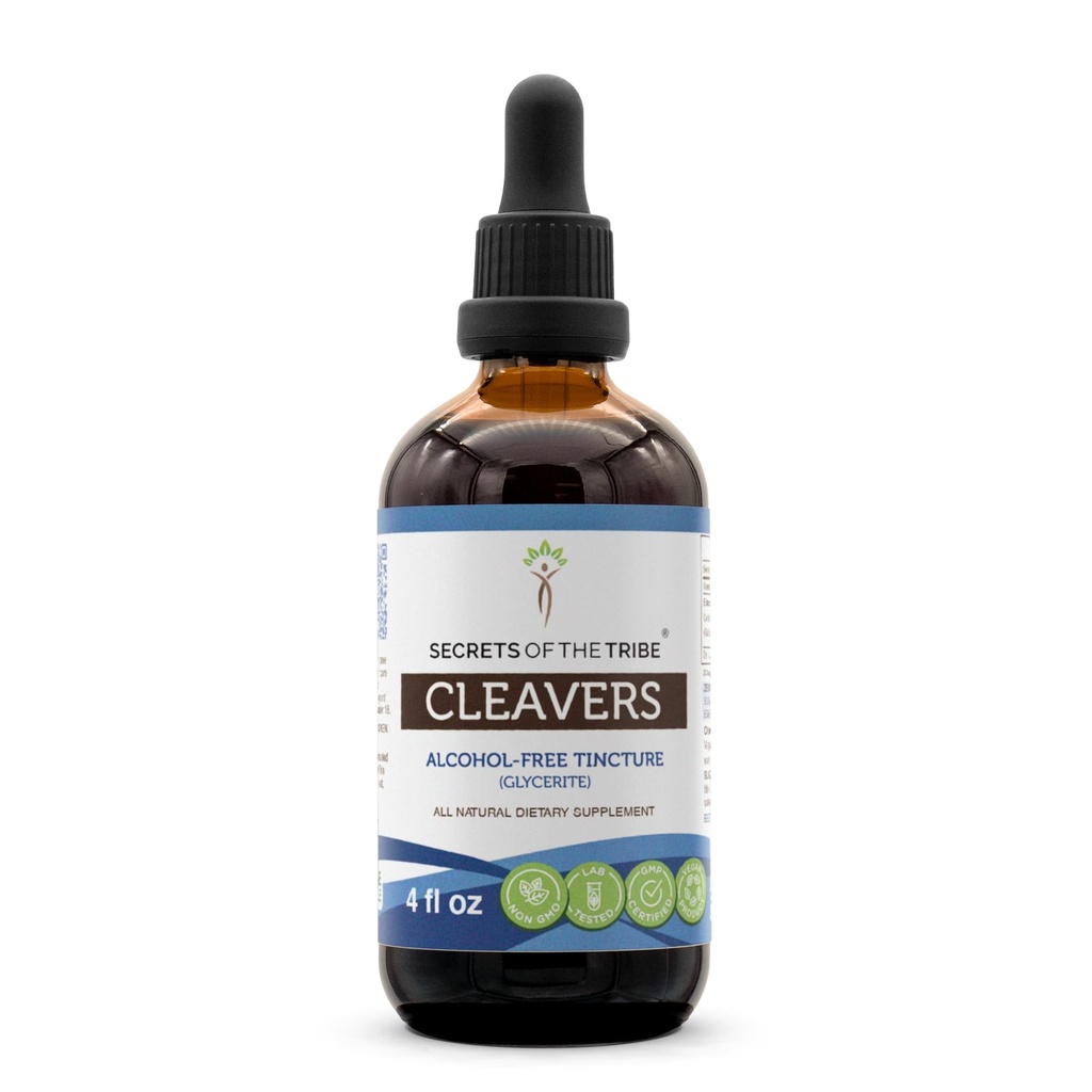 Heimo Cleaversin Tincture alkoholiton nesteuute, Cleavers (Galium apariini) Kuivattu yrtti (4 FL OZ)