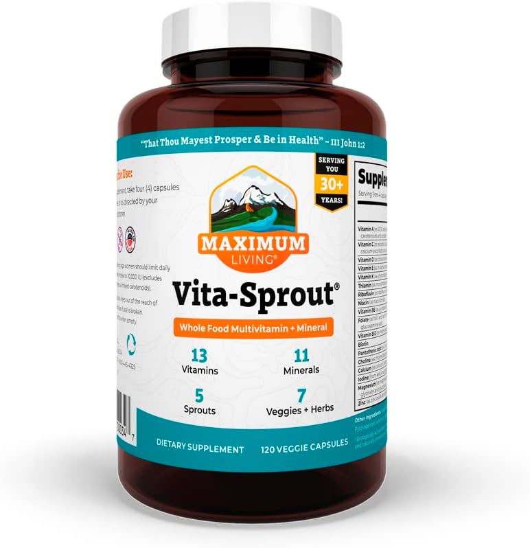 Maximum Living - Vita-Spout Koko ruoka Multi-vitamiini & Phytonutrient Blend - 120 kapselia