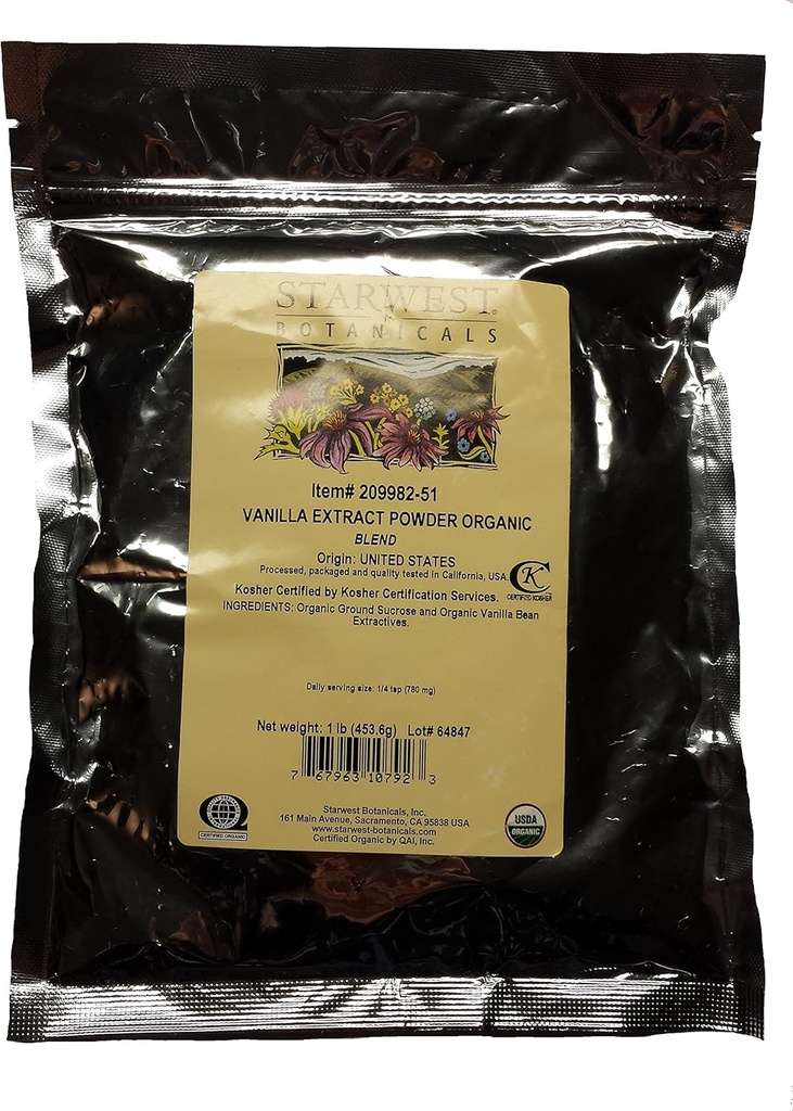 Starwest kasvitieteet Organic vaniljauute jauhe - 1 punta