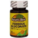 Luonto... Blend Ferrous Gluconate Tabletit 325 mg 100 Määrä per pullo (5 pulloa)