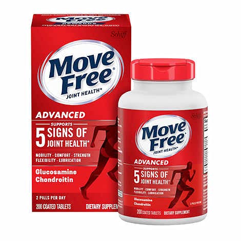 Move Free Advanced, 80 tablettia - Joint Health Supplement with Glukosamiini ja kondroitiini (Pack of 8)