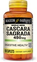 MASON NATURAL Cascara Sagrada 450 mg, kasviperäisten täydentää normaalin Ruoansulatuskanavan tuki, 100 Caplets