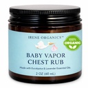 Irene Organics Organic Baby Vapor Chest Rub Clean Vapo Rub Gjord med icke giftiga ingredienser som Eucalyptus Essential Oils, Säker för alla åldrar, nyfödda och spädbarn, sjuka barn Essentials
