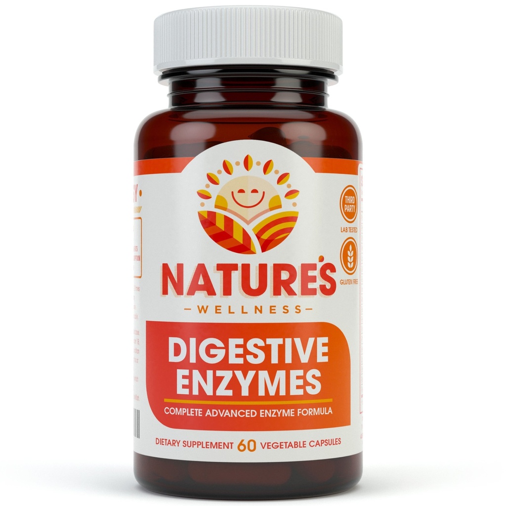 Dgestive Enzymes Complete - Advanced Multi Enzyme Supistuksen ja imeytymisen parantamiseen. Ohjeet kaasu helpotus, epämukava, turvotus, IBS, Gluteenittomat ja laktoosi-intoleranssi