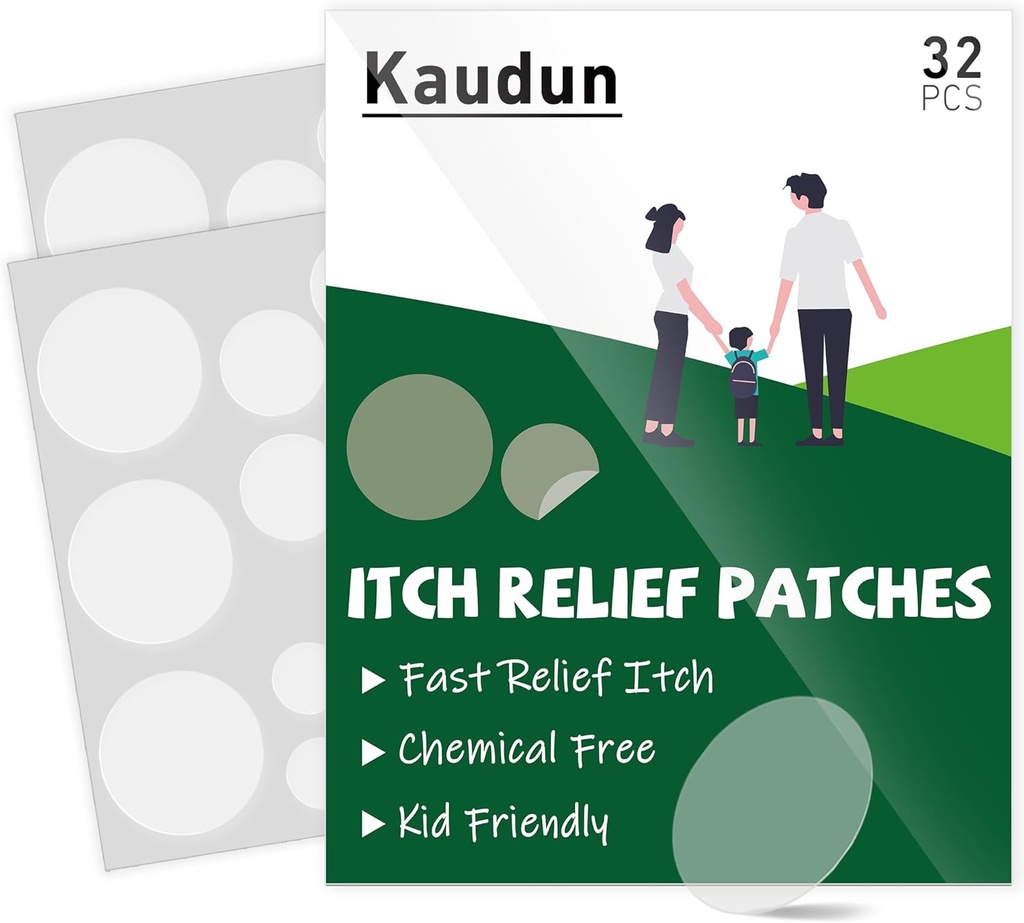 Kutina Relief Patchs, 32PCS 3 kokoa Natural Bite Relief Stickers