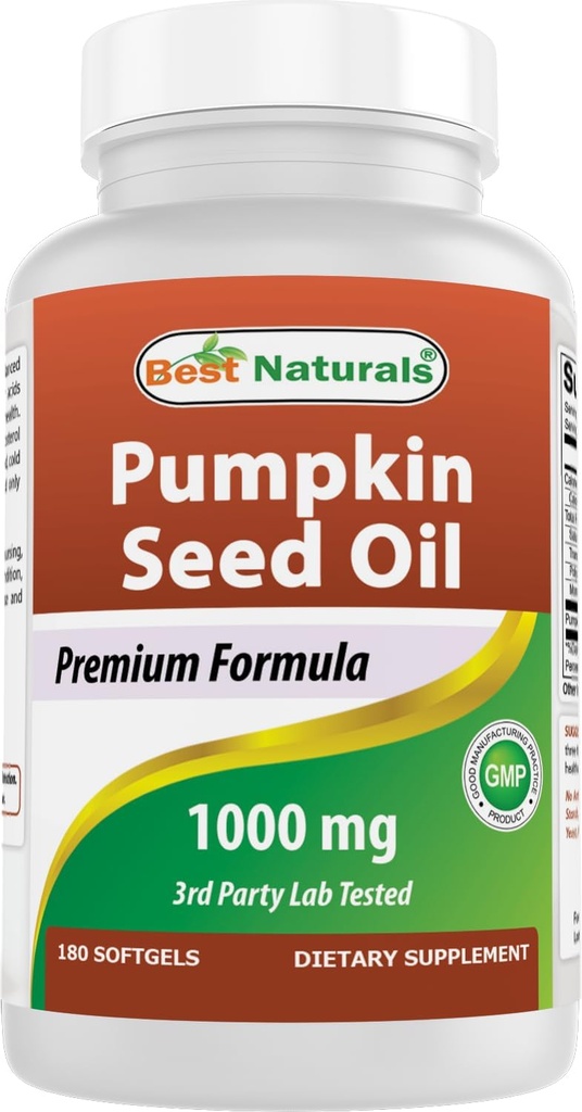 Paras Naturals Kurpitsa siemen öljy rakko Control 1000 mg 180 Softgels