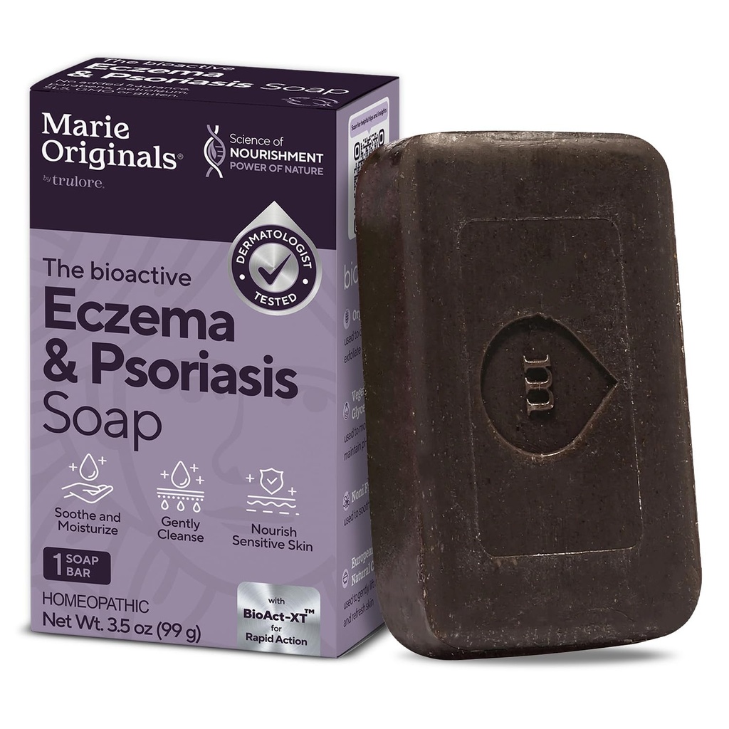 Marie Originals Ekseema Kasvojen saippua Body Wash Bar . Kaikki luonnollinen psoriaasi, dermatiitti hoito kuiva kutiava hilseilevä ihon lievitys ... Hellävarainen myrkytys, hoito, anti-Itch, puhdistus ihonhoito (paketti 1)