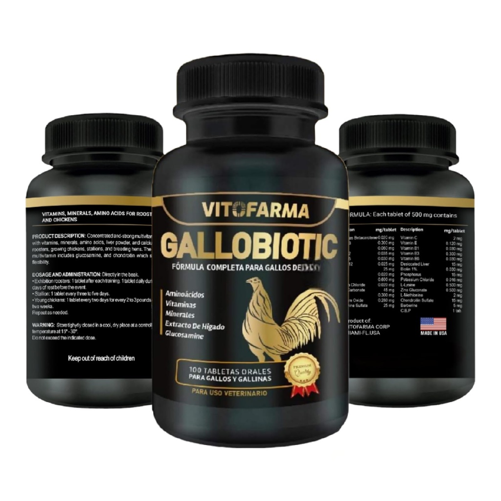Gallobiootti Natural Multivitamiini Rooster, Hens - 100 tablettia