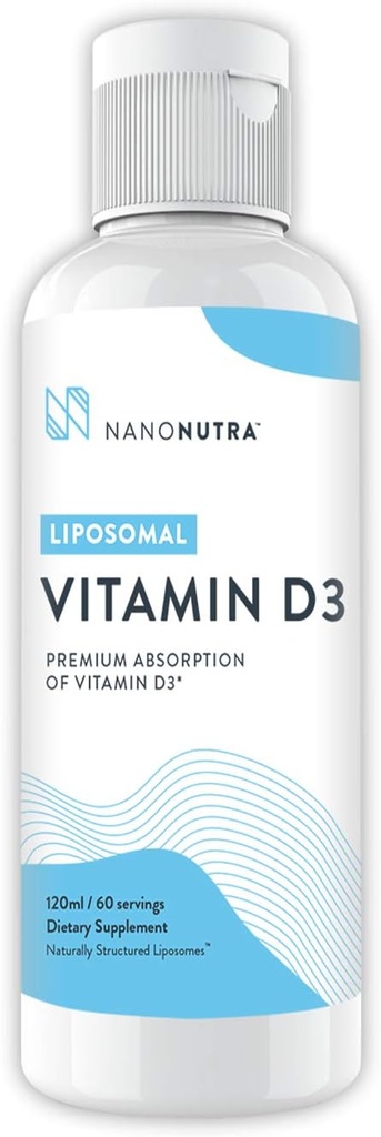 Liposomaalinen D3- vitamiinin lisä K2- vitamiinin NanoNutra - GMO / soija vapaa . GMP Certified (120ml/ 60 Servings)