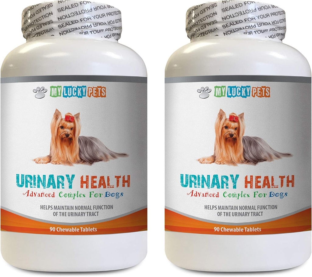 Dog Bladder Support - Dog Urinary Health Formel - Hjälper med inkontinens och blåsproblem - Immune Boost - Dog Cranberry Supplement tugga - 2 flaskor (180 behandlingar)