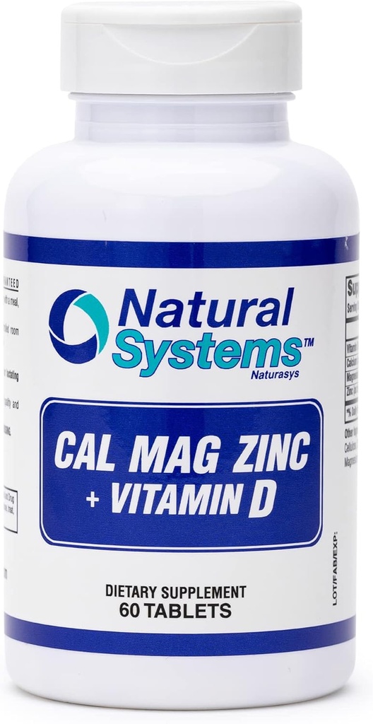 Kalcium Magnesium Zink Vitamin D Supplement 60 tabletter av naturliga system - Kalcium Magnesium Zink och VIT D Supplements för starkt immunsystem - Magnesium Supplement för immunsystemet