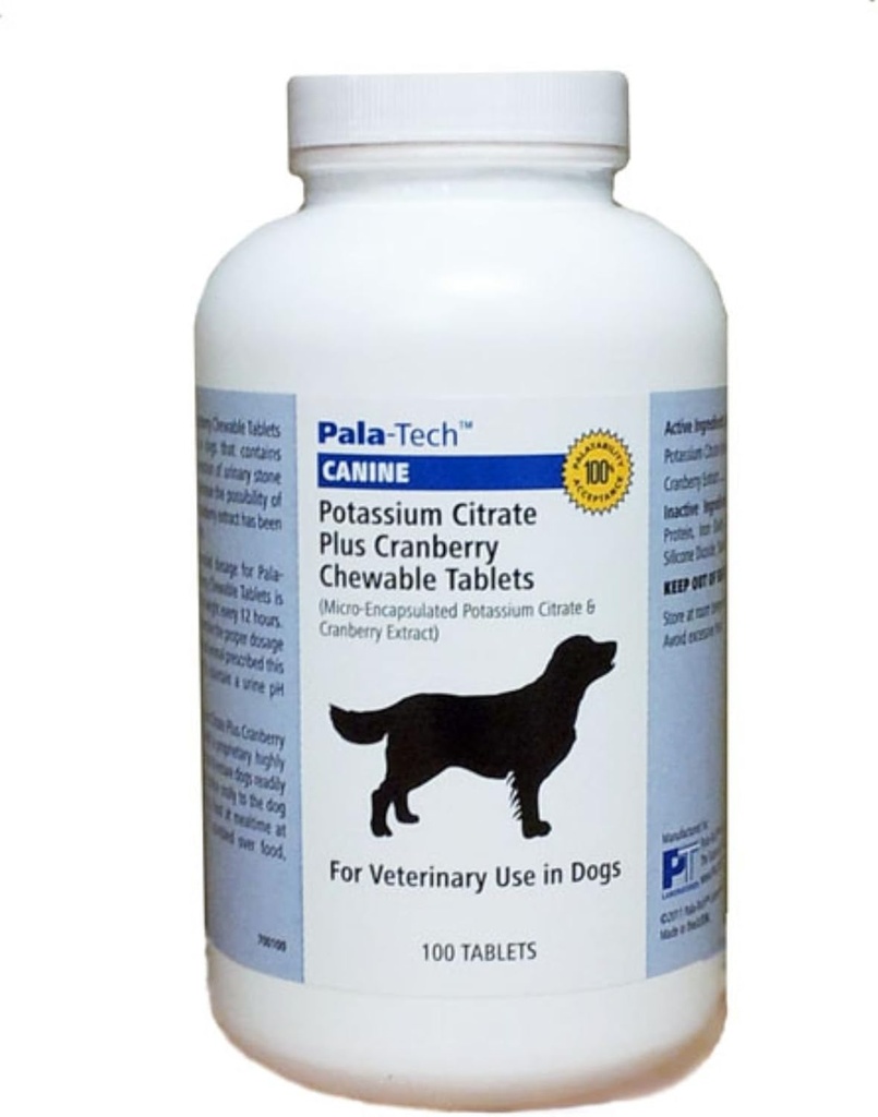 Hund UTI Behandling - Potassium Citrate Plus Cranberry Supplement för hundar 100 Chewable tabletter för urinvägsinfektion & Bladder Stone Prevention, Canine Incontinence Support Made i USA
