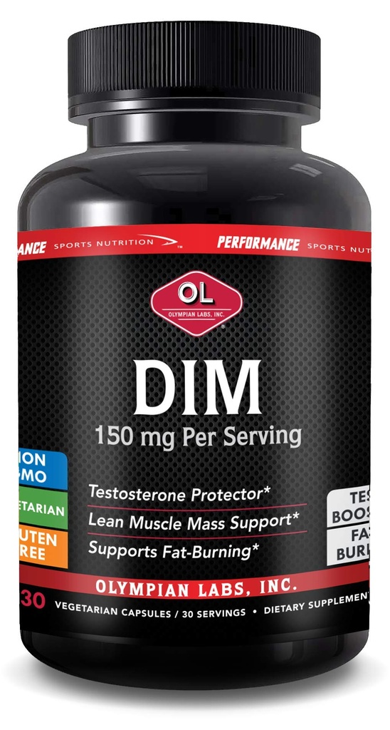 Olympian Labs DIM 150mg - DIM Diindolyylimetaani Supplement Kapselit tukevat hormonitasapainoa, kirkas iho, PCOS, & Apua Fitness-järjestelmissä - 30 kapselia (30 päivän tarjonta)