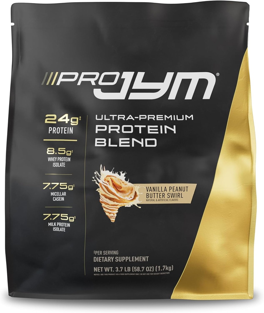 Pro JYM Vanilla Peanut Butter Protein Powder - Whey Protein Isolates, Kaseiini, & Milk Protein, Lean Muscle Building for Men & Women, JYM Supplement Science, 45 Tarjoilut