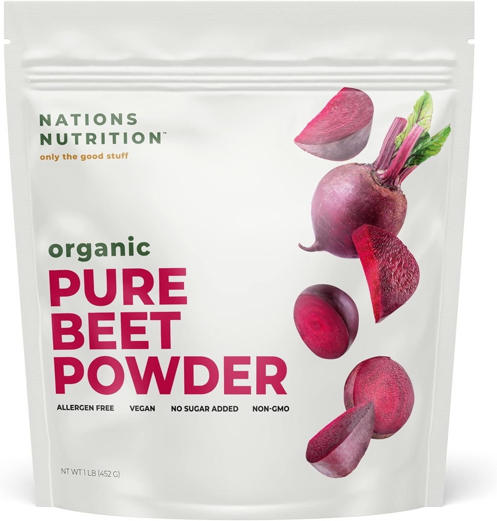 Puhdas juurijauhe Organic - Typpioksidin Circulation Superfood, Tukee Veren virtaus ja sydän terveys - lisätä kestävyyttä ja luonnon energiaa, 30+ tarjoilua (1 LB Bag)