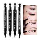 BINGBRUSH Kaksoispuolinen nestemäinen postimerkki Eyeliner kynä, kasvot postimerkit Meikki Erittäin musta vedenpitävä Slim Gel Felt Tip Korkea musta Pigment Liquid Eyeliner & Seal (musta)