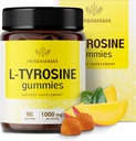 HERBAMA L-tyrosine Gummies - 1000 mg L-tyrosiini aivojen Clarity Support - Vegan, ei-GMO Energy ja Focus Supplement - 90 Pektiini-Baseed Mango-Flavored Chews