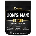 Zolotus Lions Mane Mushroom Complex Capsules med Cordeyceps, Elderberry, Ginkgo Biloba, Bacopa - 90 kapslar
