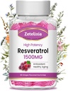 Sokeriton Resveratrol Gummies - Korkea puhtaus Resveratrol täydentää antioksidantti, Terve ikääntyminen, iho, aivot, Organic - 60 Gummies