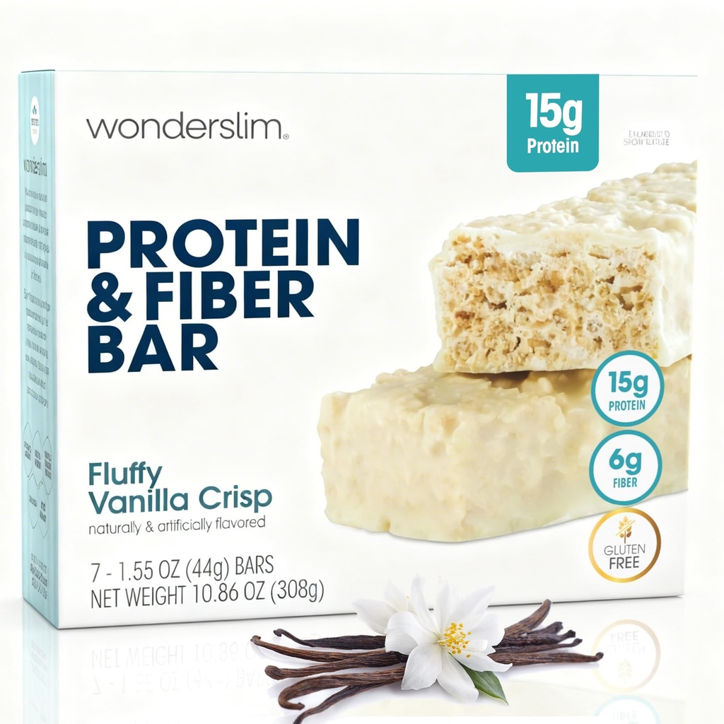 Wonderlim High Fiber Protein Bars, Pörröinen Vanilla Crisp ... 15g Proteiinia, 6g kuitua...