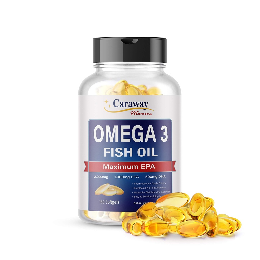 Omega 3 Fish Oil 2000mg- Pharmaceutical Grade. 1000mg EPA 500mg DHA. Burpless kapselit ilman Fishy Jälkimakua. Kaikki luonnolliset, orgaaniset, ei-muuntogeeniset, gluteeniton miehille ja naisille.