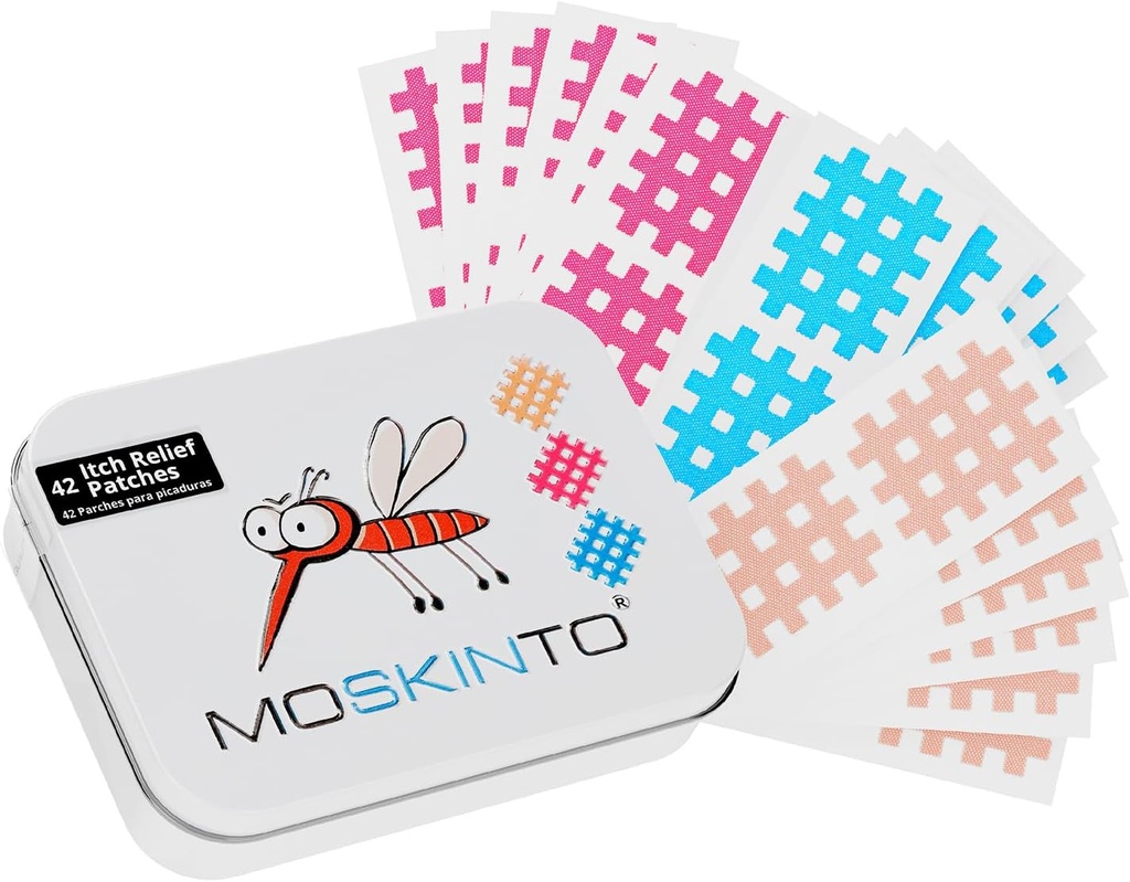 Moskinto Original Mosquito Itch Relief Patches för barn & vuxna, Bug Bite Patches Soothe Swelling & Itching, Anti Itch Bug Bite Relief, Suction Tool Alternative, Family Pack, 42 Count