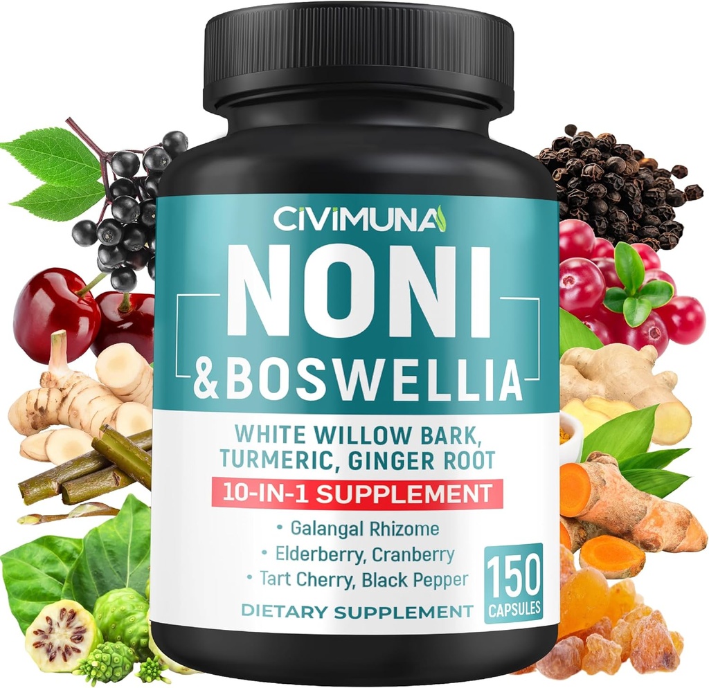 Noni Extract kapselit Noni, Boswellia, White Willow Bark ja enemmän - 150 kapselit 5 kuukauden toimitus
