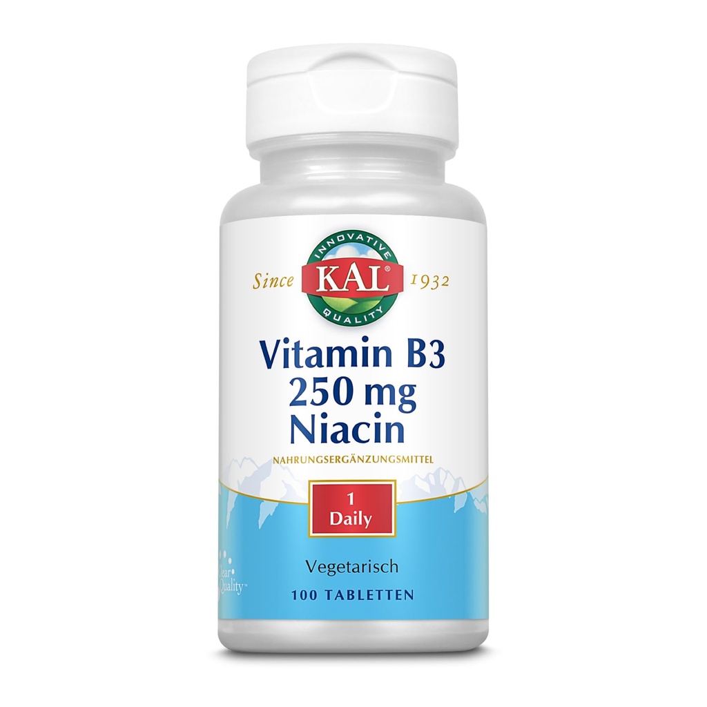 Kal 250 Mg Niacin tabletter, 100 greve