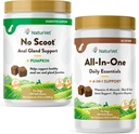 NaturVet All-in-One Dog Supplement - för Joint Support, Digestion, Skin, Coat Care - 120 Soft Chews & No Scoot for Dogs - 120 Soft Chews - Supports Healthy Anal Gland & Bowel Function
