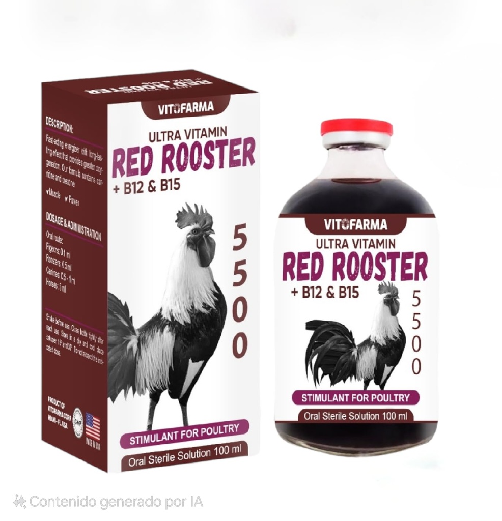 B12 5500 100 ml Restorative Muscle Mass Optimal Weight Training Support Booster för Rooster SUPLEMENTO NUTRICIONAL ENERGIZANTE CON ACTIVADOR METABOLICO