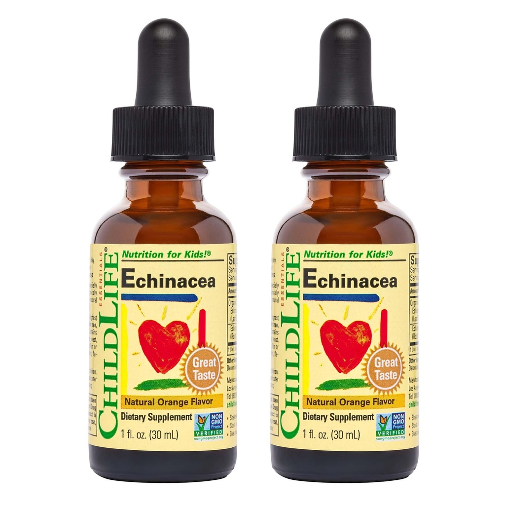 LAPSILIFE OLENNAISET Echinacea lapsille - Lapset Echinacea Drops, Liquid Tincture, Alkoholiton täydentää vauvoille, Toddlers, Children - Natural Orange, 1 Fl Oz (paketti 2)