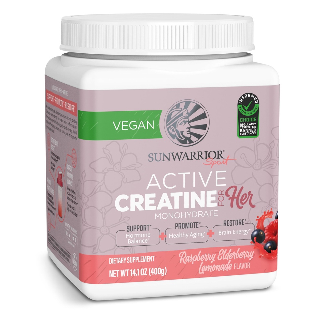 Sunwarrior Creatiini naisille Monohydraatti Powder Micronized Pre workout Recovery täydennysosa Tuki Lihas Building vahvuus koulutus kognitio ... vegaaninen ja helppo sekoittaa 50 tarjoilua, vadelma sitruunamehu
