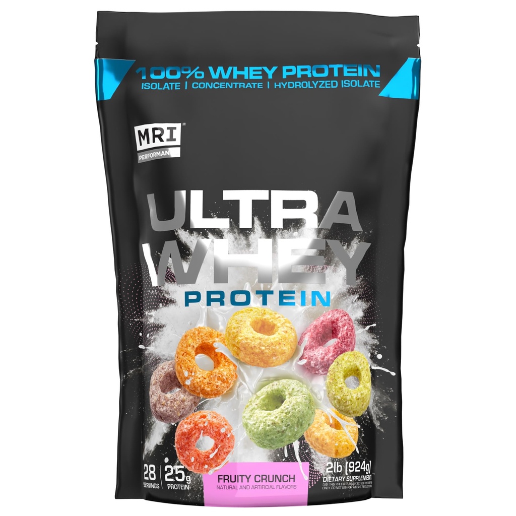 MRI Performance Ultra Whey Protein 25g Hydrolysoitua kolminkertainen sekoitus, isolaatti ja konsentraatti lihasten talteenottoon, Lean Strength & Daily Protein Support (Fruity Crunch, 28 Servings)