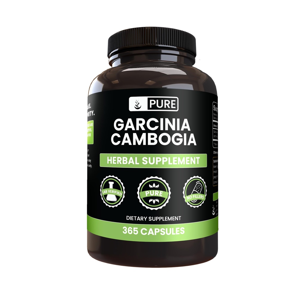 PURE ORIGINAL INGREDIENTS Garcinia Cambogia, No Magnesium eller Rice Fillers, Always Pure, Lab Verified (365 greve)