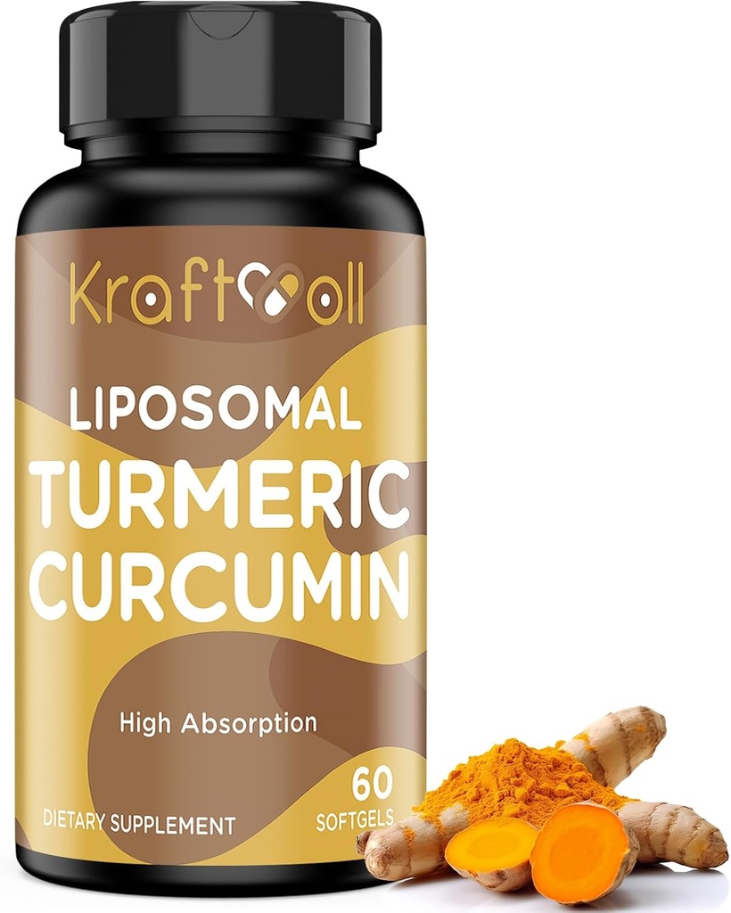 Liposomal Turmeric Curcumin täydennysosa 60 Softgels