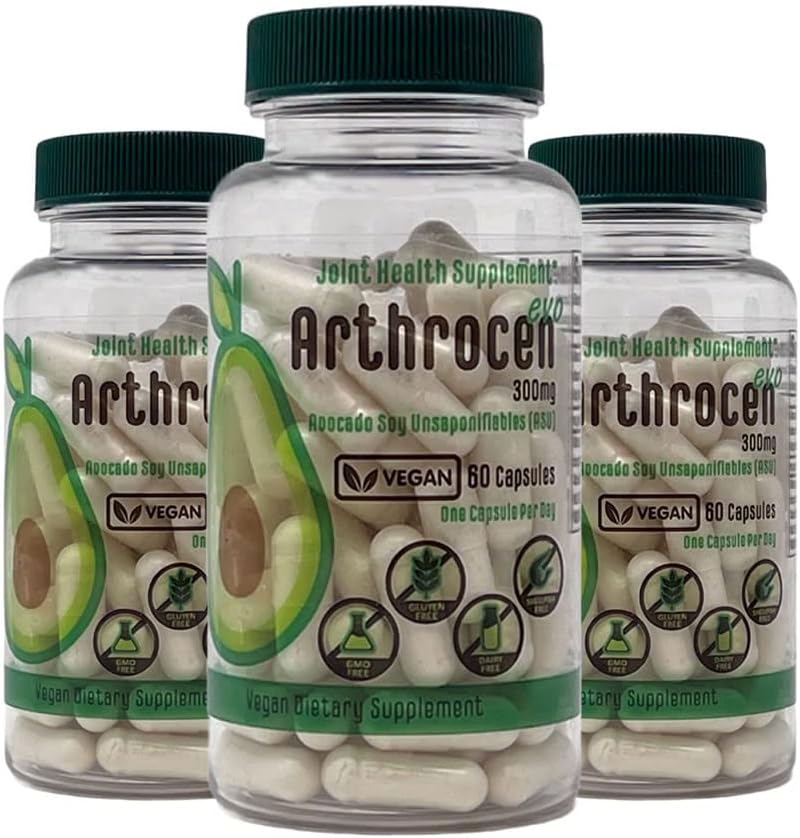 EVO Vegan Joint Health Supplement, 300Mg Avocado Soy Unsaponifiable, 60 Day Supply, en kapsel per dag (6 månader)