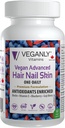 Vegan Advanced Hair Nail Skin One-Daily, 60 Veggie Caps - Antioxidant Berikad. Förbättra hår, förbättra hudhälsa och nagelhälsa - Växt baserad på Biotin & Natural Superfood