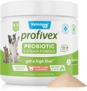 Vetnique Labs Proviex Probiootit koirille Kaikki luonnolliset koiran purukumia & jauhetta digestiivinen terveys Probiootti täydentää koirille 5 kanta Probiootit & Prebiootit (Powder, 8.5oz)