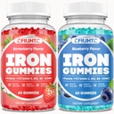 2 pakkaus Rauta Gummies aikuisille & lapsille Rauta Supplement Mansikka Mustikka maku