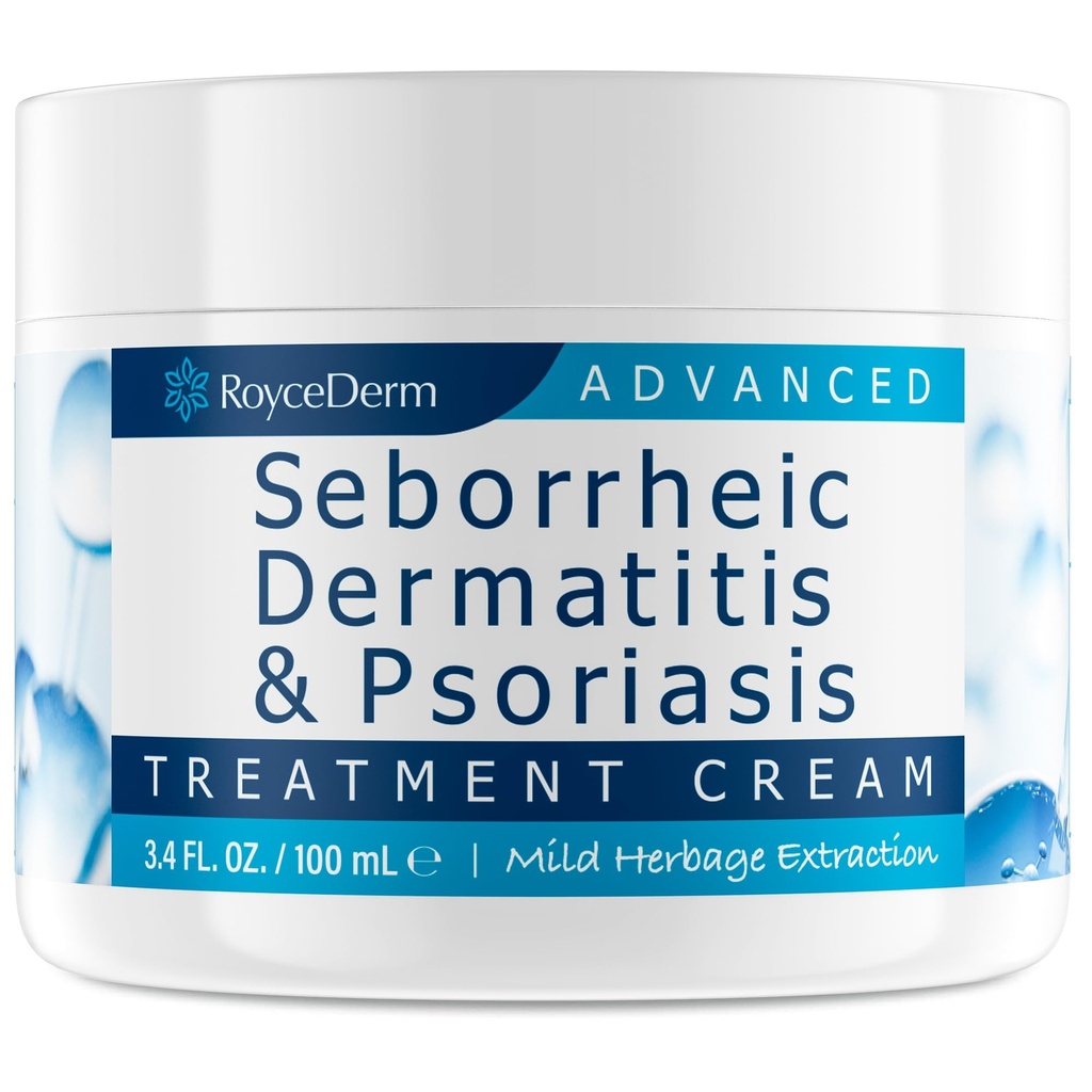 Roycederm Seborrheic Dermatitis Cream, Scalp Behandling för Psoriasis, Folliculitis, Dry Scalp, Dandruff, Anti-Itch Cream för lugnande lättnad